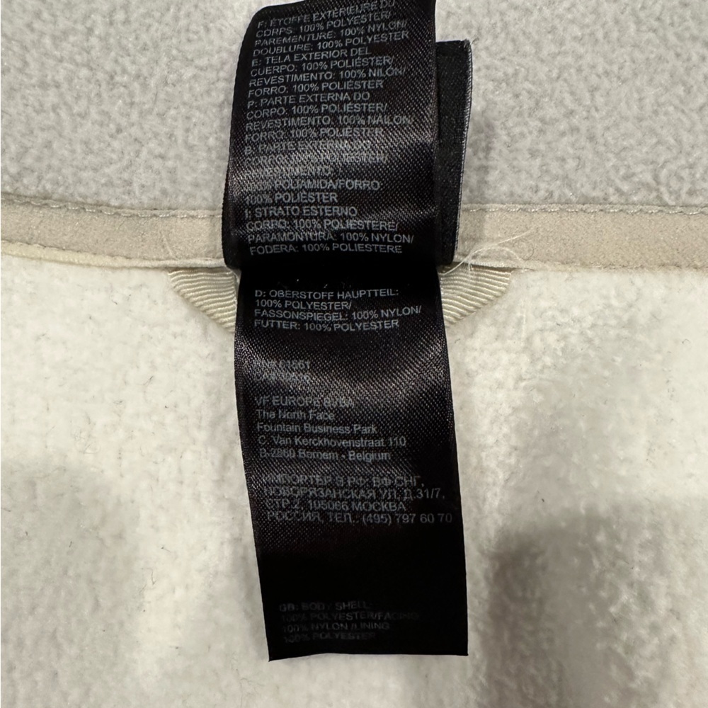 The North Face Womens Khumbu Fleece Jacket White Gray Pockets Toggle Elastic XS - Picture 8 of 8